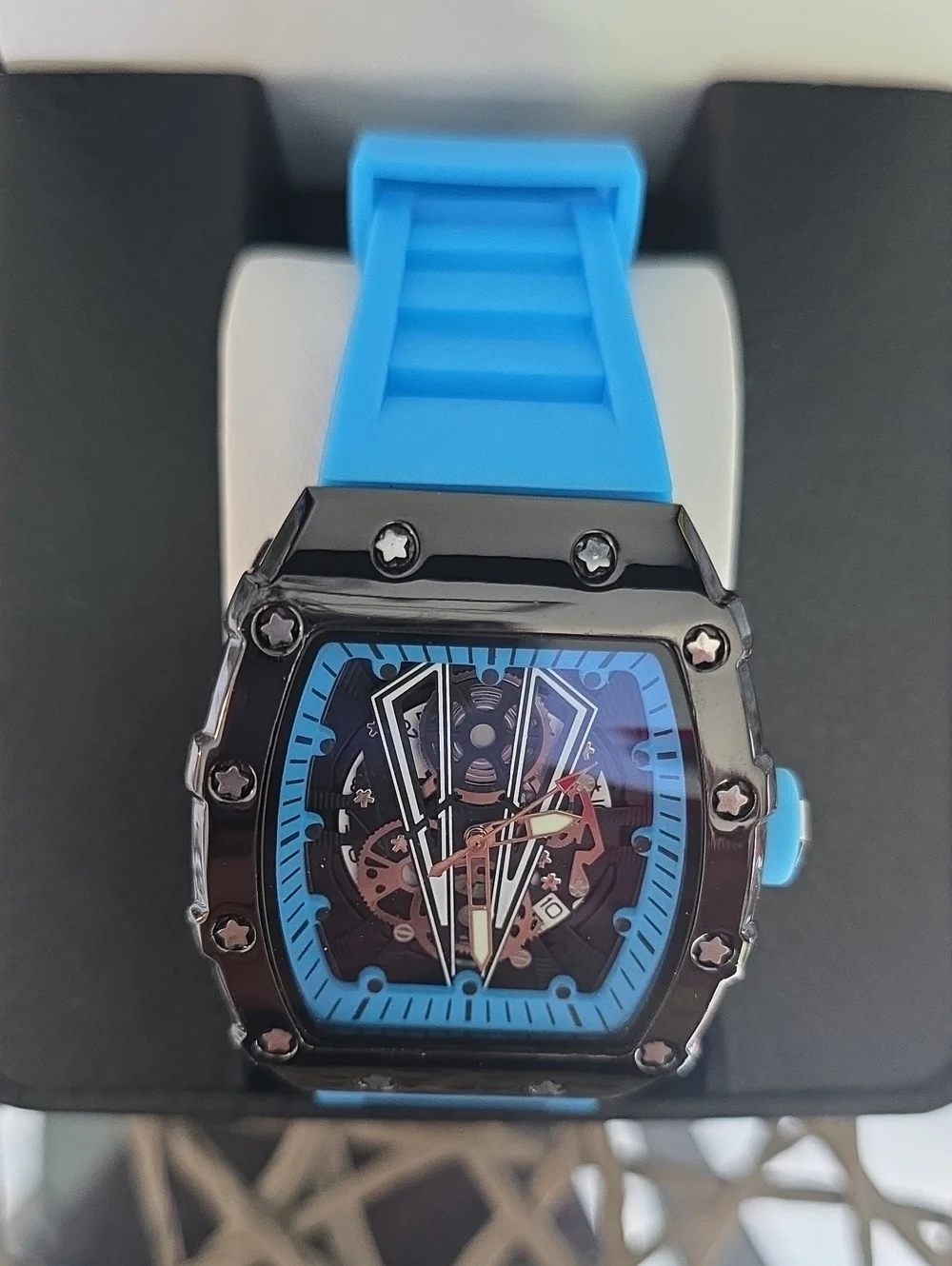 281  Men's Blue Mechanical-Style Watch